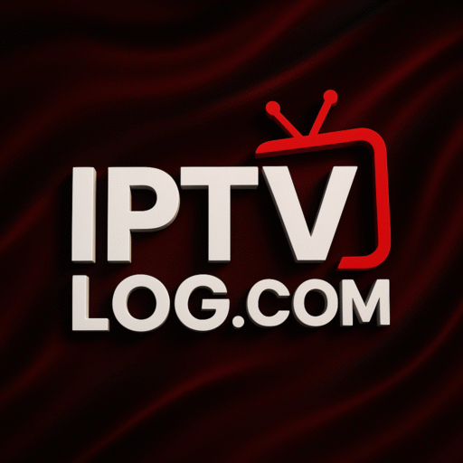 IPTVLog.com logo with 3D red and black background, representing IPTV reviews, IPTV apps, free IPTV trials, IPTV Smarters, and top IPTV services